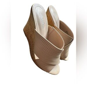 Charles by Charles David Nude Cork Wedge Sandals Linger Women’s Size 6M